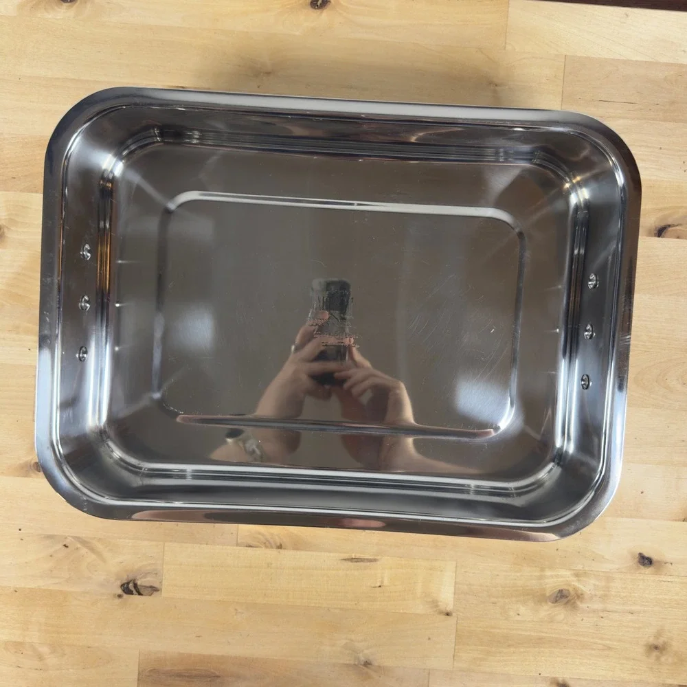 Tools of the Trade Commercial Cookware Stainless Steel Roasting Pan 15x10.5x3.25